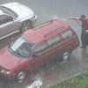 Waschen im Regen